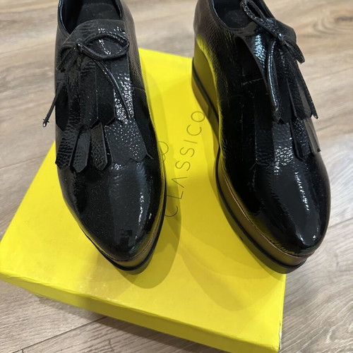 Classico leather platform shoes size 39, black