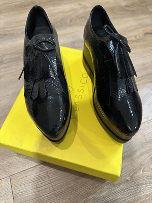 Classico leather platform shoes size 39, black