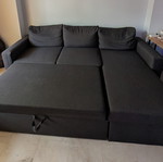 Corner sofa bed refurbished with storage space