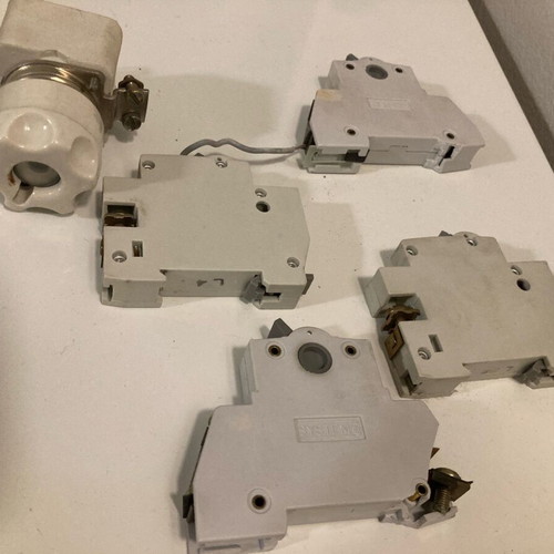 Panel switches used, 4 Lindner rail circuit breakers and matrix with cap