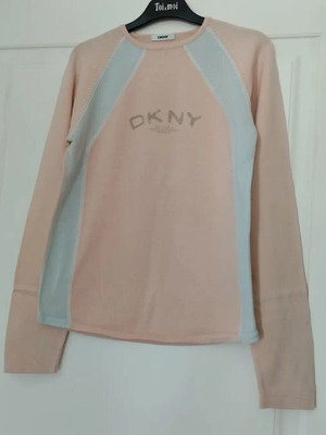 Vintage long-sleeve blouse DKNY size S/M like new, pink and turquoise