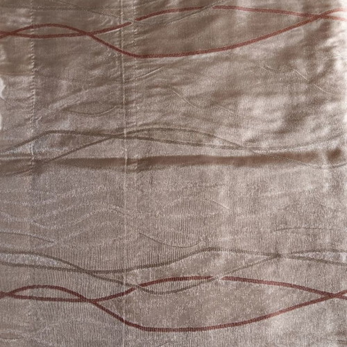 Curtain and Roman blind used, gold with ecru details