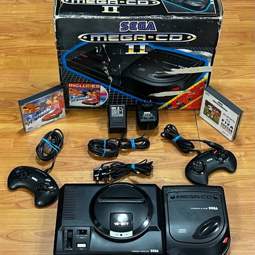 Sega Mega Drive 1 and Mega CD 2 used, complete set