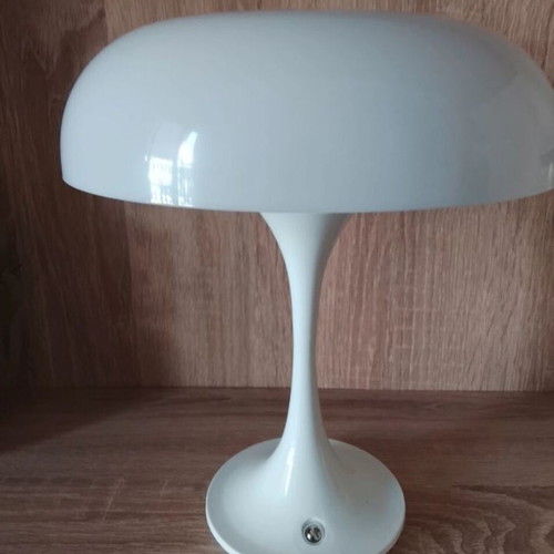 White mushroom lamp new, height 24 cm