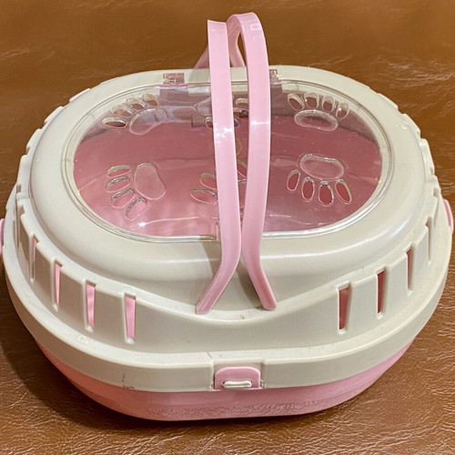 Pet Carrier box new, pink and beige, small pets