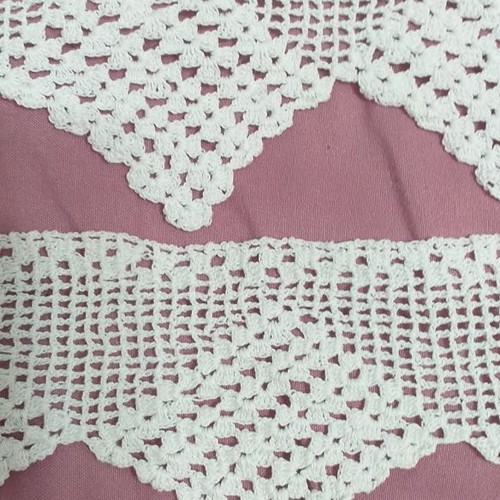 Lace for pillowcase new, handmade knitted, white