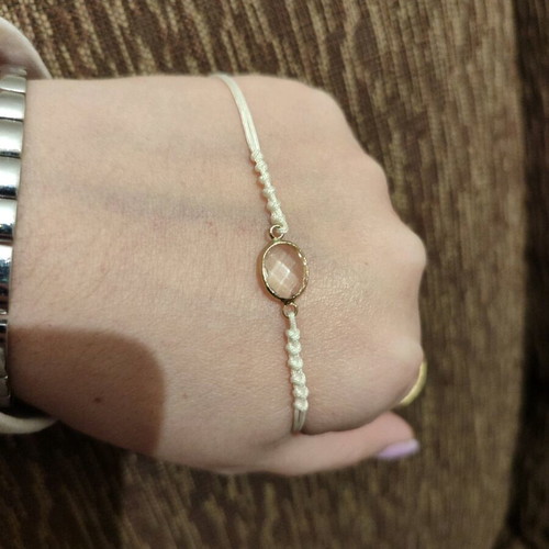 Bracelet new white with transparent stone