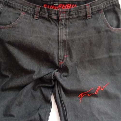 FUBU vintage streetwear jeans black denim used, 3XL