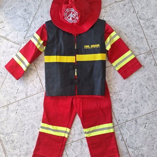 Children's fireman carnival costume used for ages 3-4