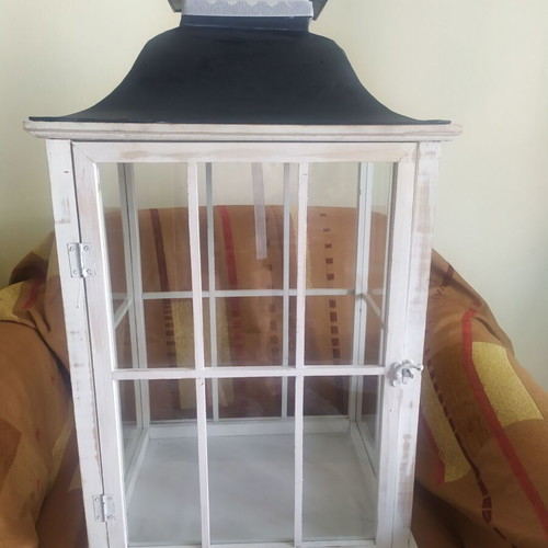 Large wooden lantern 74 cm x 38 cm like new