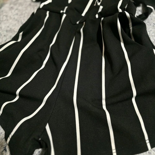 Striped playsuit S-M like new, black and white