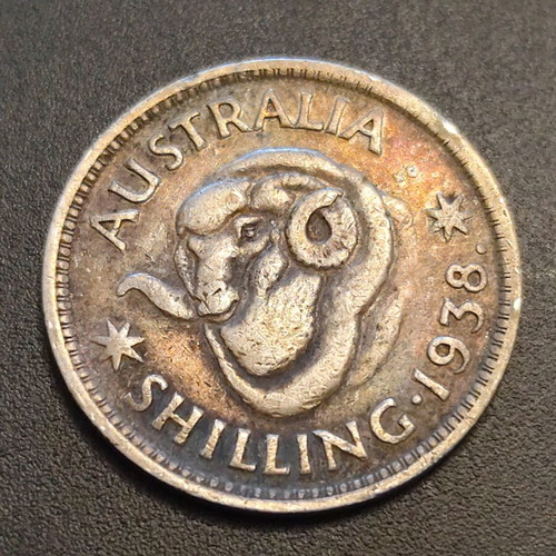 Australian Silver Shilling 1938 George VI used coin