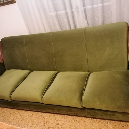 Four-seater sofa used, convertible to bed