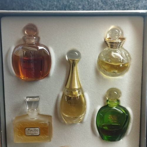Dior vintage travel perfume set used, Eau de Parfum miniatures