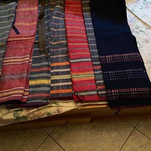 Handmade woven aprons unused vintage 1970
