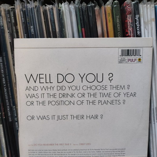 Pulp Do You Remember The First Time? 7" vinyl used, rock