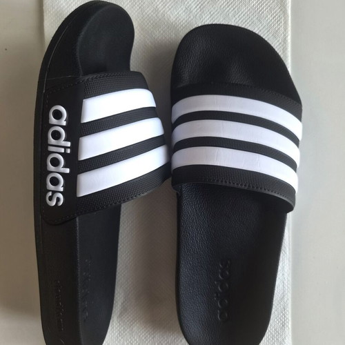 Adidas slippers black and white, size 42