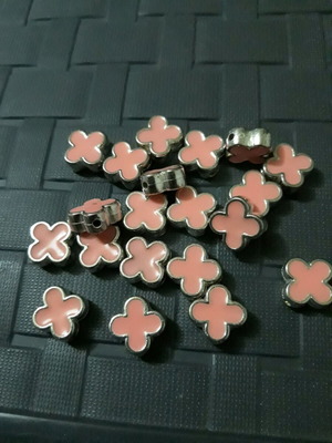 76 Pink Crosses with Silver color for crafts and constructions, new, plastic, Cross