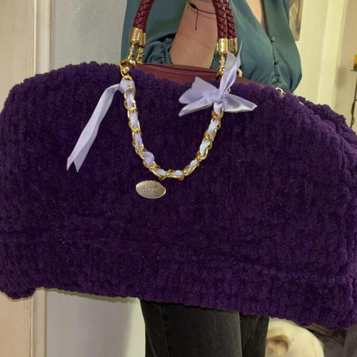 Handmade bag new, purple, handheld
