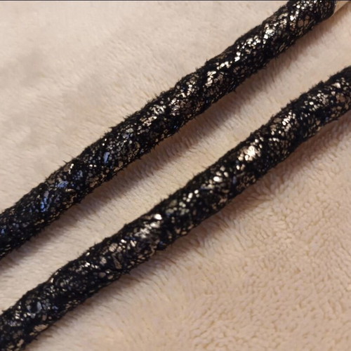 Women's belt used black with strass and chain