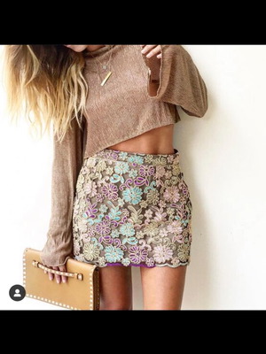 Vassia Kostara skirt gold like new, size M
