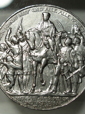 GERMAN STATES, PRUSSIA , COMMEMORATIVE  3 MARKS, WILHEM II, YEAR 1913.