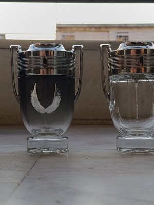 Invictus Paco Rabanne empty perfume bottles used, set of four