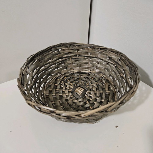 Wicker basket with fabric cover used