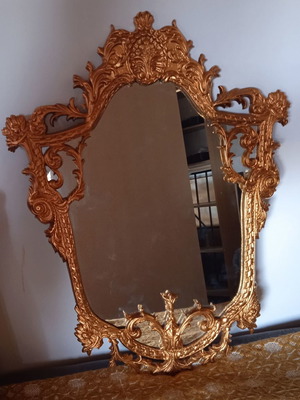 Vintage mirror used, old cast iron