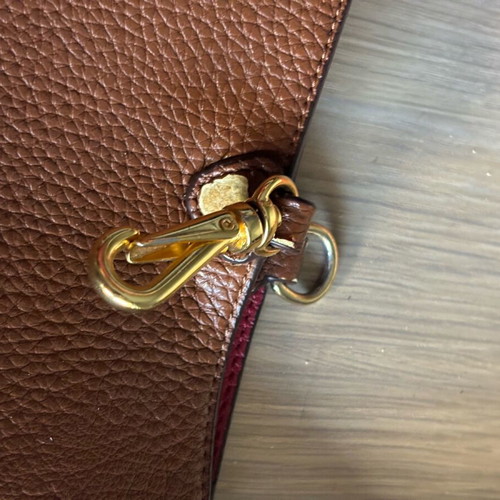 Ralph Lauren double-sided hand bag used, brown and red