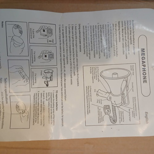 Professional grade megaphone brand new with microphone and shoulder strap