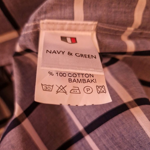 Navy & Green shirt new, size Medium, blue
