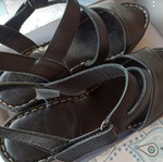 Boxer Air leather sandals size 39, new, black, platform 4 cm heel