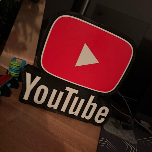 Lightbox 3D print YouTube USB plastic 23x24x3cm new