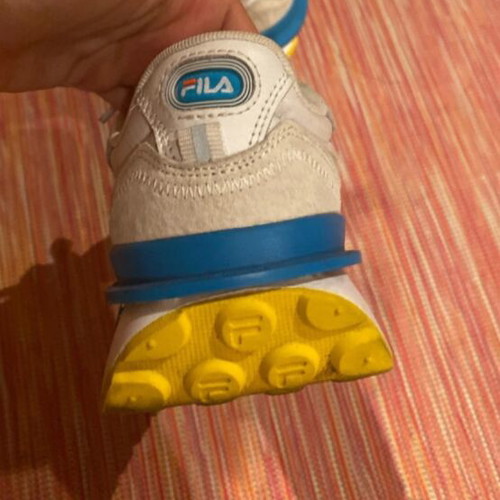 Fila White and Multicolor Sport Sneakers, Size 38