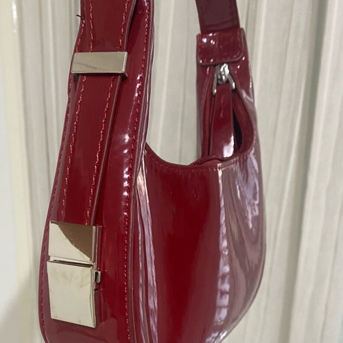 Shein cherry red handheld bag like new with silver details
