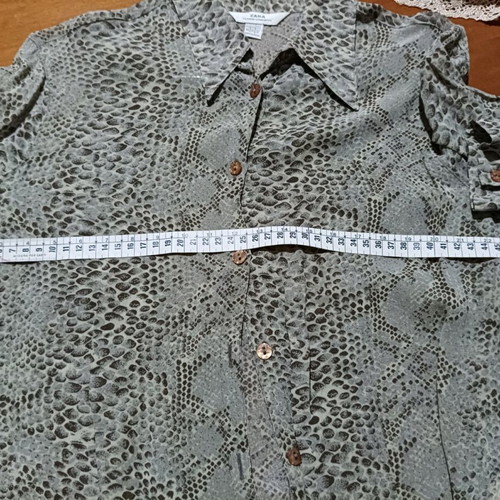 Zara women's transparent shirt size M like new, black and silver