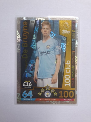 Topps Match Attax Premier League 2018-19 Kevin De Bruyne 100 Club