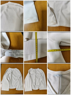 Zara women's top M used, cream, oversized with embossed knit and stains