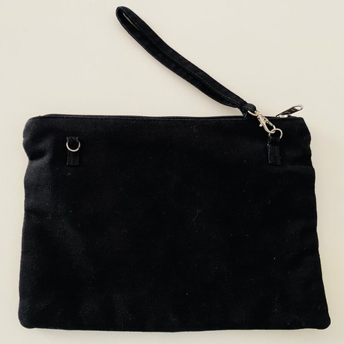 Pimkie embroidered wrist bag like new, black