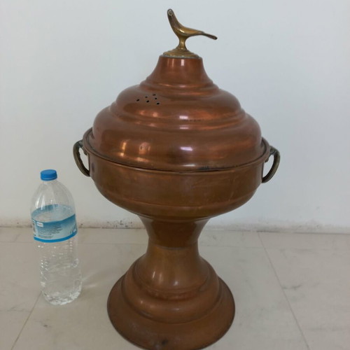 Copper brazier used with brass details