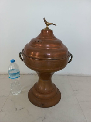 Copper brazier used with brass details