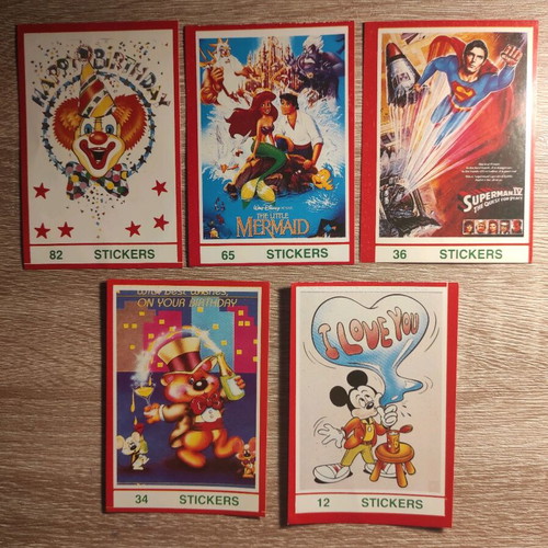 Crazy Cray stickers Carousel 1987 like new, 3 sealed packs plus 30 singles