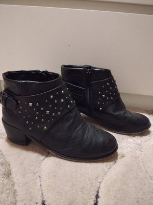 Rock-Chic Black Ankle Boots used with Studs Size 37