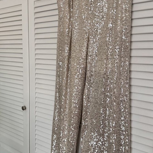 Rococo sequin pants medium beige like new