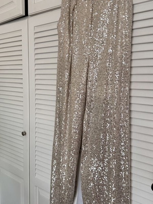 Rococo sequin pants medium beige like new
