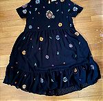  zara φορεμα παιδικό μαυρο με κεντημα size 8    128 cm σε αψογη κατασταση