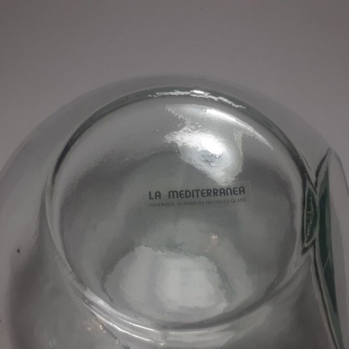 La Mediterranea Handmade Candy Jar like new from recycled glass