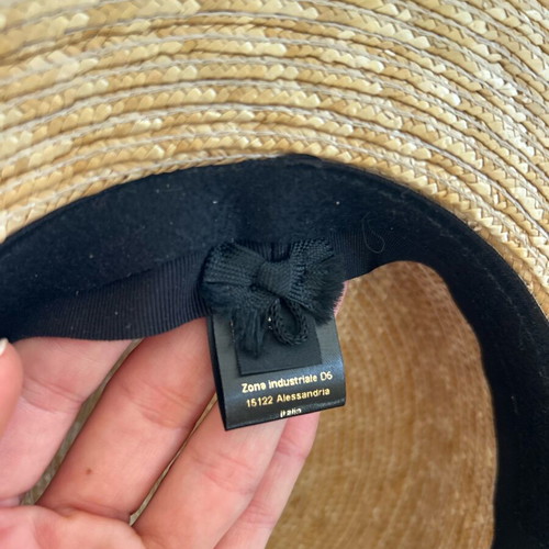 Borsalino Straw Boater Hat New, Handmade Italy Riviera Style