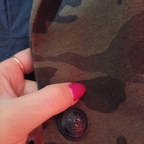 Zara cotton jacket, army style, brown and green